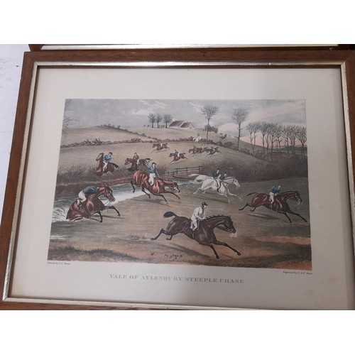 469 - 4 x Framed and Glazed 'Vale of Aylesbury Steeple Chase' Prints, 26cm x 20cm