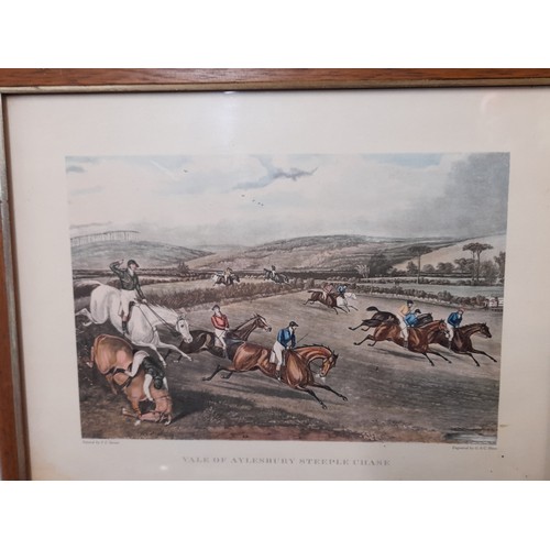 469 - 4 x Framed and Glazed 'Vale of Aylesbury Steeple Chase' Prints, 26cm x 20cm