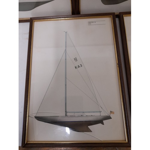 473 - 5 x Framed and Glazed Prints of sailing Boats, 25cm x 35cm
(one glass cracked)