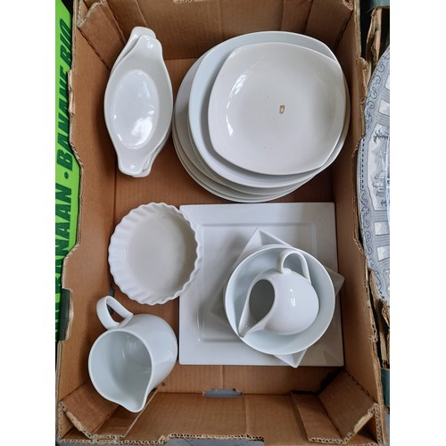 475 - 8 x Boxes of general items to include Ceramic, glass, cutlery, Table Lamps etc