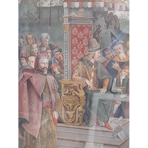 481 - Lithograph of St Catherine of Alexandria pleading before her Judges (the Borgia Apartment in the Vat... 