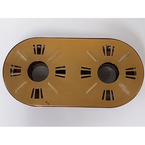 491 - Copper and Brass 2 candle food warmer from Holland, 26cm 13cm x 8cm