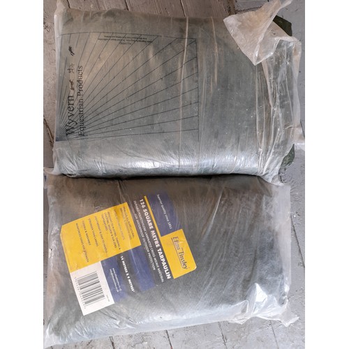 495 - 2 green Tarpaulins