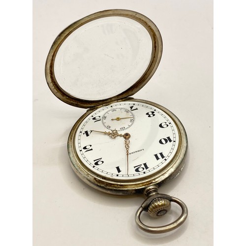 451 - Vintage Silver Longines Pocket Watch. Weight 2.733 Oz