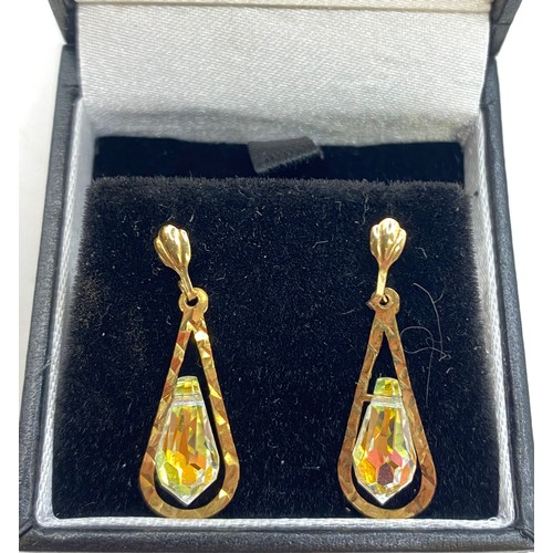 453 - Pair of Crystal Drop Earrings in Box