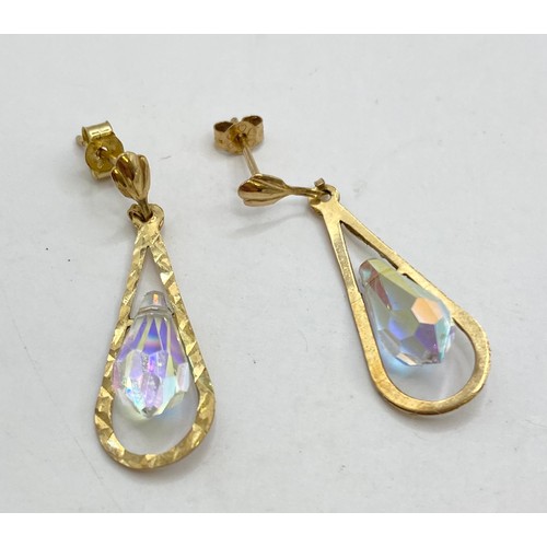 453 - Pair of Crystal Drop Earrings in Box