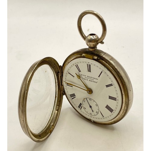 461 - Pain Brothers Hastings ‘True Briton Hallmarked Silver Pocket Watch. 4.157 Oz