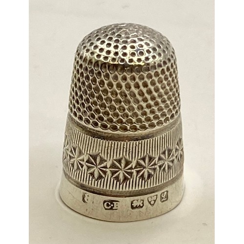 463 - Five Hallmarked Silver Charles Horner Chester Thimbles. Weight 0.760 Oz