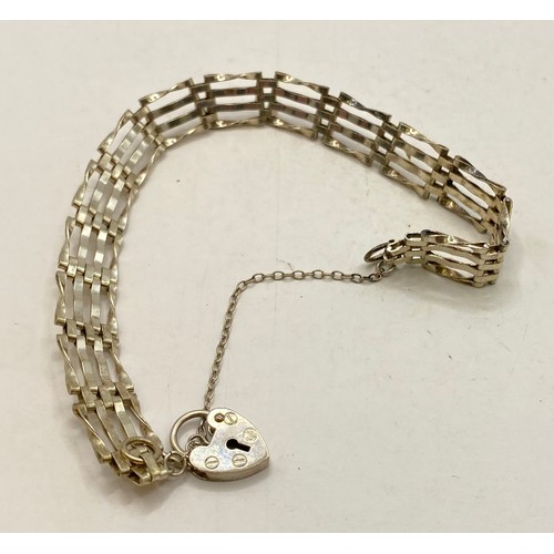 466 - Hallmarked Silver Bangle Along With a Silver Chain Link Locked Heart Locket with Hallmark 0.755 Oz