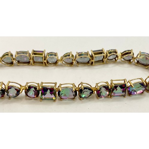 475 - Mystic Topaz Bracelet With 9CT Marking. Weight 12.21g