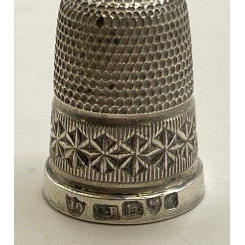 479 - Five Decorated Hallmarked Silver Thimbles. Weight 0.758 Oz