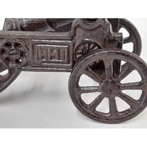 582 - Cast Bronzed Metal cannon, 24cm long