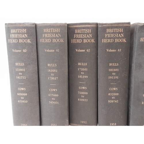 591 - British Friesian Herd Books volumes 40-49 covering the 1950's      (10)