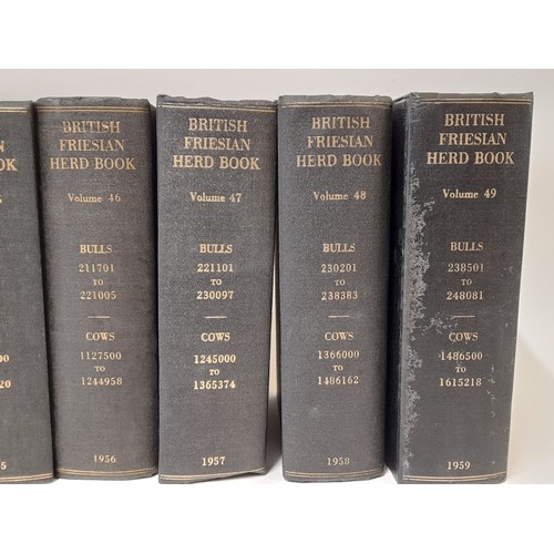 591 - British Friesian Herd Books volumes 40-49 covering the 1950's      (10)