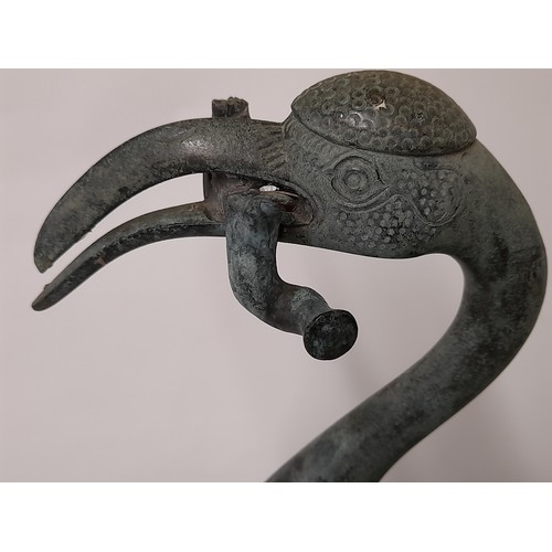 374 - Asian Bronze Crane standing on a Turtle, 54cm high