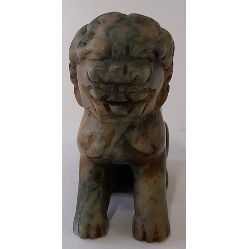 378 - Carved Soapstone Foo Dog, 8cm high