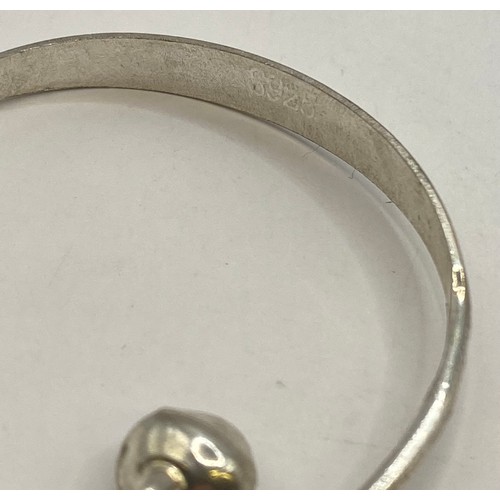 491 - Four Sterling Silver Baby / Child Bangles to Include Bell Rattle and Inscription Examples. Weight 0.... 