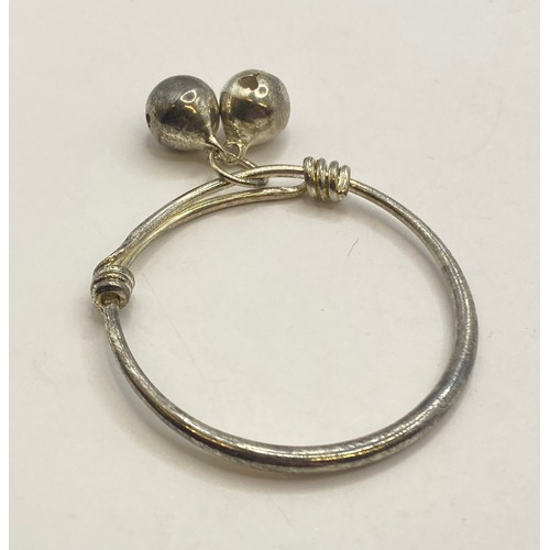 491 - Four Sterling Silver Baby / Child Bangles to Include Bell Rattle and Inscription Examples. Weight 0.... 