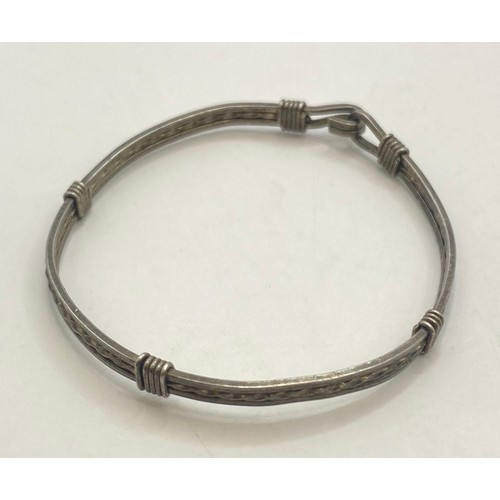 491 - Four Sterling Silver Baby / Child Bangles to Include Bell Rattle and Inscription Examples. Weight 0.... 