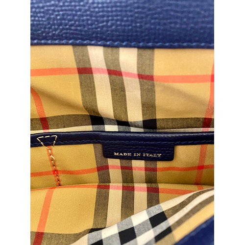 504 - Genuine Burberry London England Banner Regency Blue Handbag. Roughly 37cm x 35cm