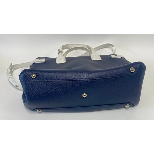 504 - Genuine Burberry London England Banner Regency Blue Handbag. Roughly 37cm x 35cm