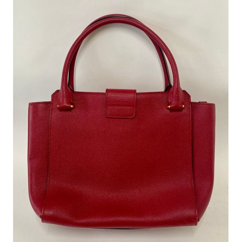 506 - Genuine Burberry London Parade Red Buckle Tote Bag. Roughly 44cm x 37cm