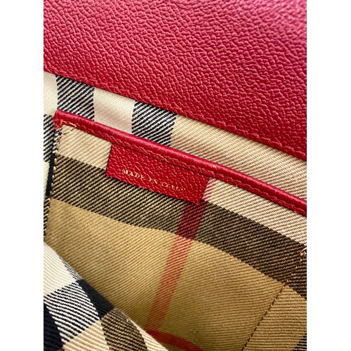 506 - Genuine Burberry London Parade Red Buckle Tote Bag. Roughly 44cm x 37cm