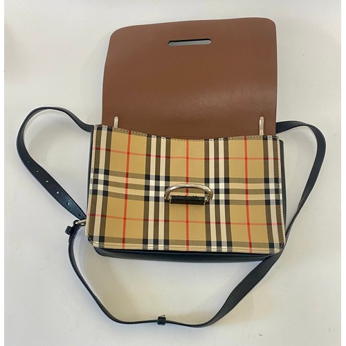 507 - Genuine Burberry London Burberry Check Handbag. Roughly 29cm x 22cm