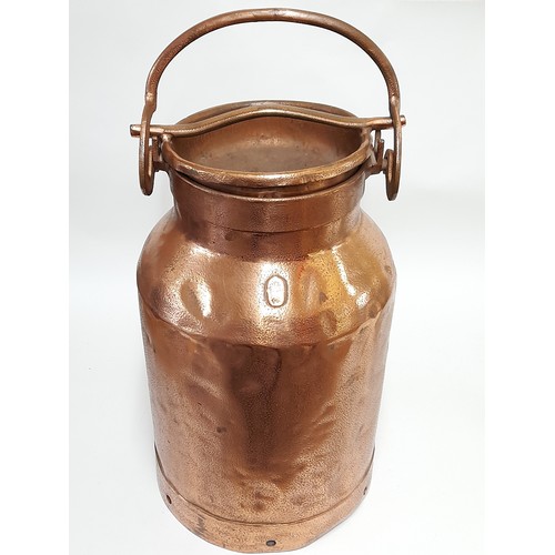 514 - Coppered Milk Churn with lid,