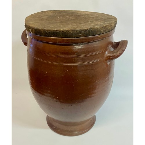 520 - Very Large Salt Glaze Stone Ware Jar With Lid 52cm Height