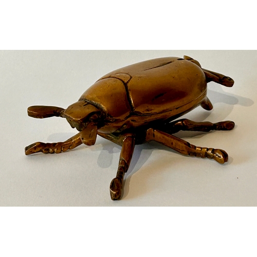 435 - Bronze Novelty Lidded Figure Of A Bug. 13cm x 11cm x 4cm.