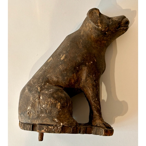 436 - Interesting Wooden figure in the Form Of A Dog. 22cm x 18cm x 8cm.