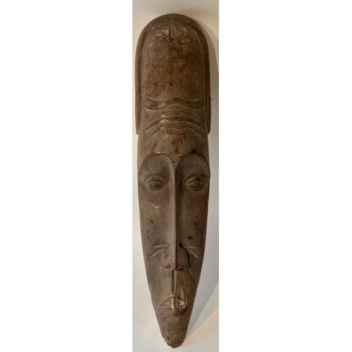 449 - Large Wooden Tribal Face Mask . 73cm x 16cm.