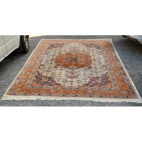 87 - Handmade Oriental Rug with Multi Coloured Design. 350cm x 248cm