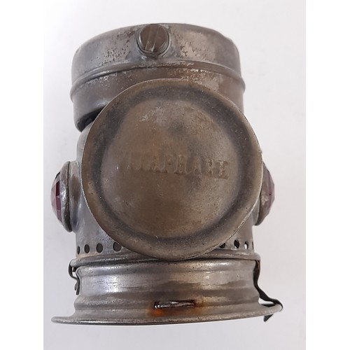 551 - Vintage Cycle Carbide Lamp marked VITAPHARE. Brass with traces of Nickel Plate, 20cm high