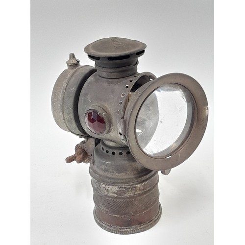 552 - Vintage Cycle Carbide Lamp marked Vitaphare, 20cm high