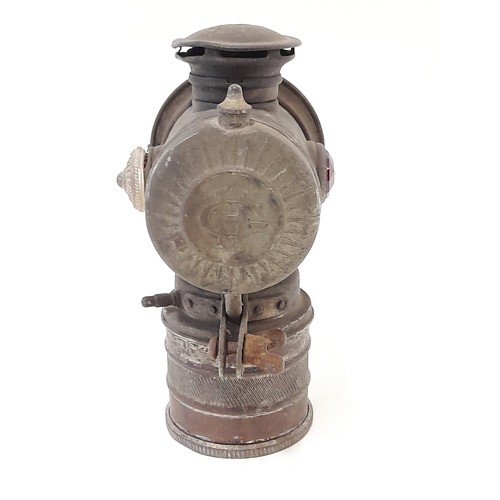 552 - Vintage Cycle Carbide Lamp marked Vitaphare, 20cm high