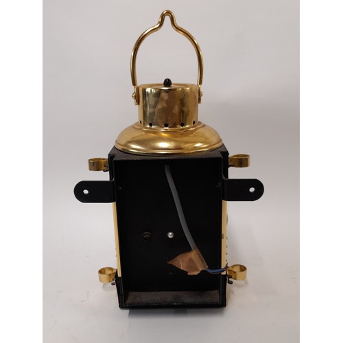 558 - Modern Brass and Glass Ships Mast Lamp Converted to Electric, 37cm high