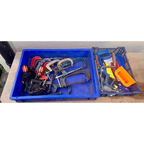 714 - Two trays of over twenty used mixed hand tools. (2)