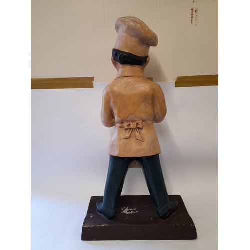 589 - Counter top Point of Sale Baker figure standing 78cm high x 40cm wide hand painted Plastic