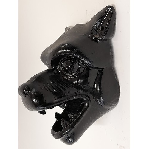 607 - Cast Metal Dog Mask for wall mounting, 17cm wide x 17cm high