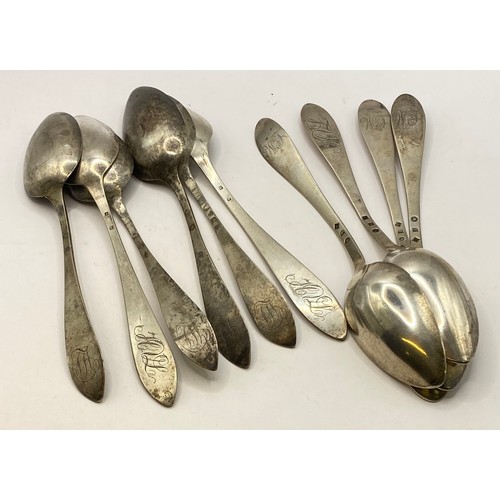 495A - Set of Ten Continental Silver  Serving Spoons 22cm Length