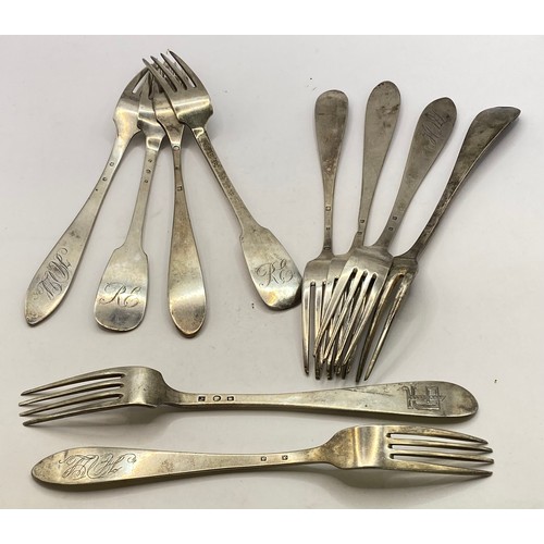 495B - Set of Ten Hallmarked Silver Dinner Forks