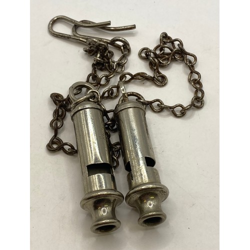 636 - Two Vintage Acme Police Whistles to Include A.R.P J Hudson and Co and The Acme City Whistle Examples... 