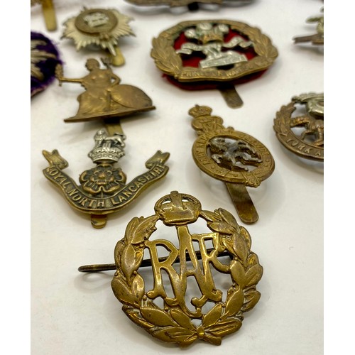 641 - Quantity of Military and Police Metal Badges and Brooches to Include Royal Engineer, The Queens Lanc... 