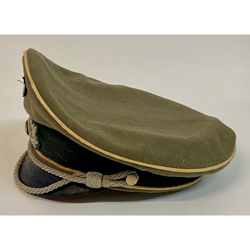 646 - Military German Infantry Officer’s  Style Peaked Visor Cap 24cm x 23cm x 17cm