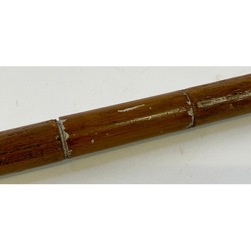 649 - Antique Handle Bamboo Sword Stick / Walking Cane 89cm Length