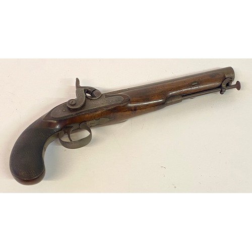 652 - Large Vintage Flintlock Percussion Pistol 37cm Length