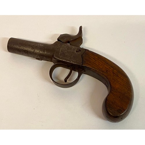 653 - Small Vintage Flintlock Percussion Pocket Pistol 15cm Length