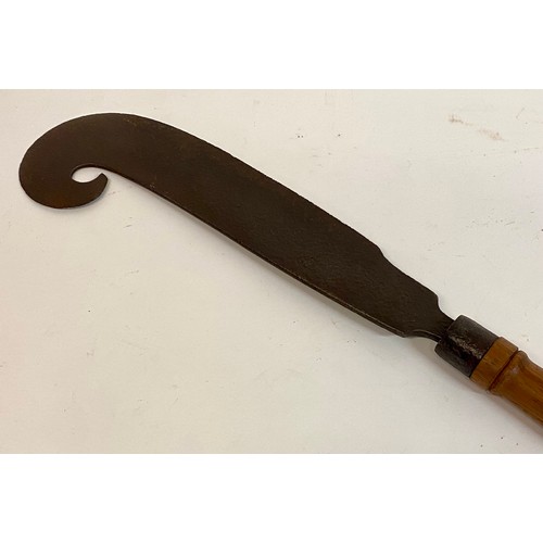 655 - Large  Wooden Handle Metal Sickle Sword / Sword 110cm Length